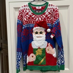Holiday Time Santa Drink Pocket Ugly Christmas. Large 42-44. Men’s size. NWT